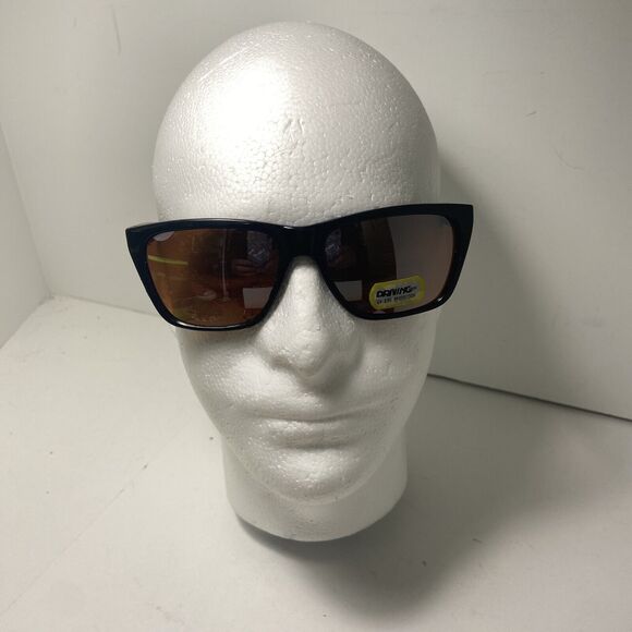 Classic  Mens Driving Sunglasses Black Plastic Frames Amber Lens USA Bonus Pair - Picture 9 of 13